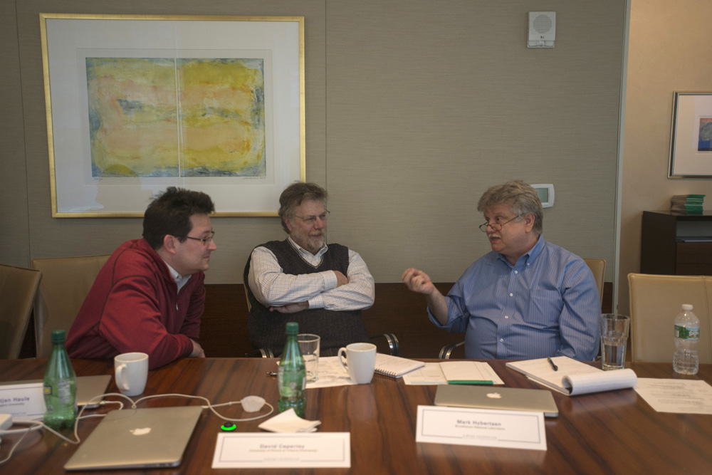 PI Haule, SAB Ceperley and Hybertsen sitting together at a table