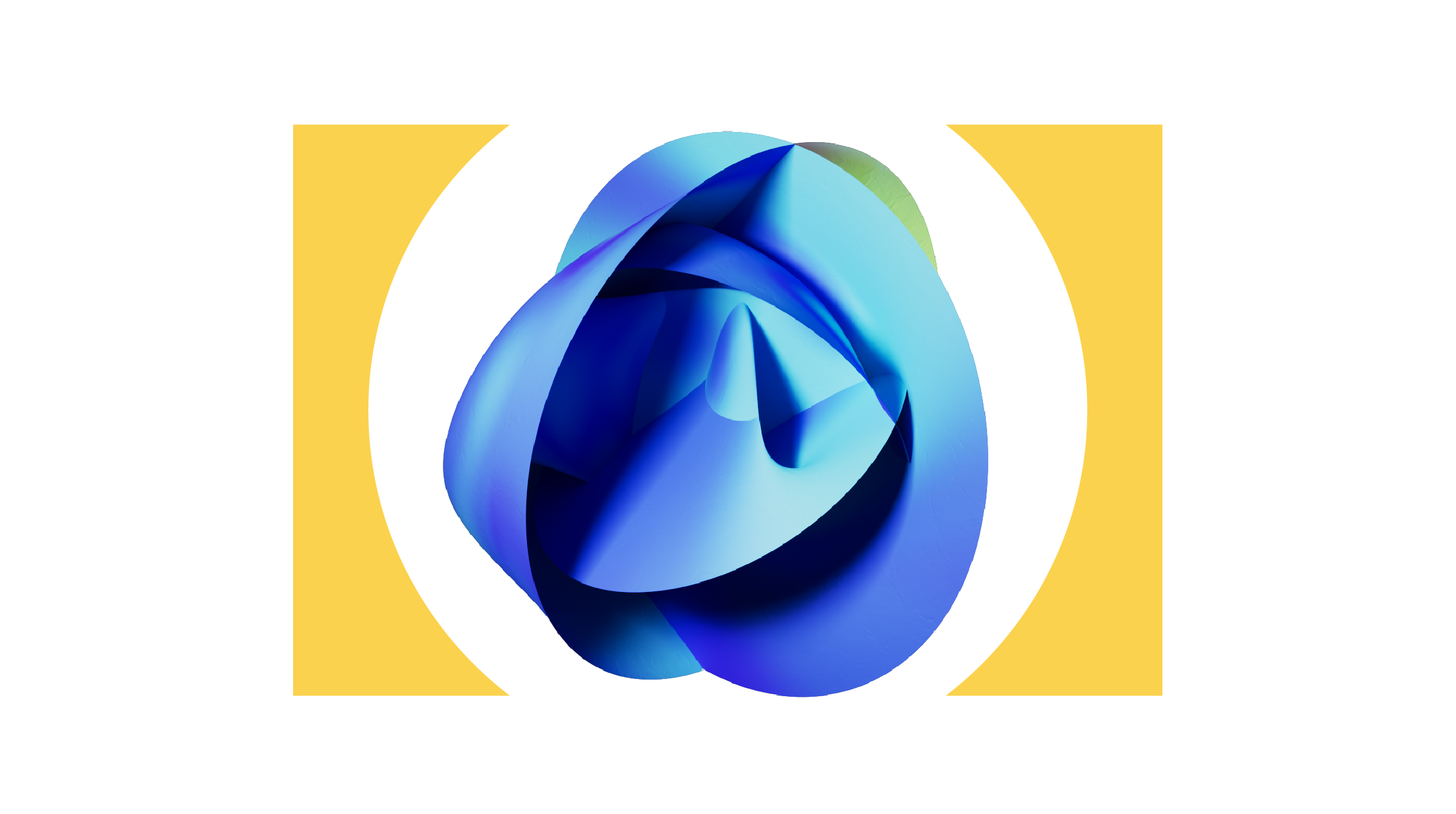 Yellow brackets surround blue Calabi-Yau manifold