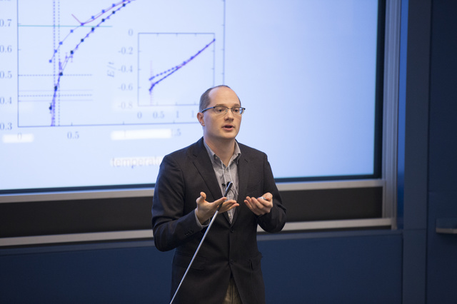 Emanuel Gull presenting a slideshow