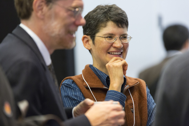 Andrew Millis and Olga Zhaxybayeva standing together