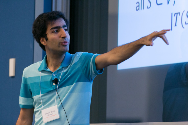 Man pointing to a slideshow