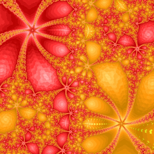 Digital image of Julia Set, a set of a quadratic rational function with an automorphism and an attracting cycle of period 7