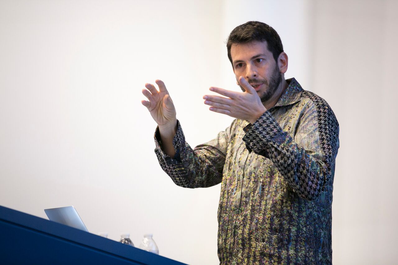 Blaise Agüera y Arcas, who works on machine intelligence at Google, gave the opening keynote address