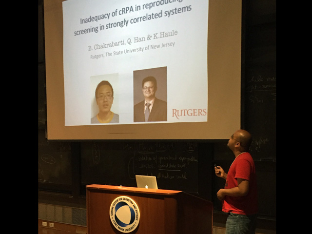 Man presenting a slideshow that says: 