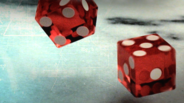 Two clear red dice