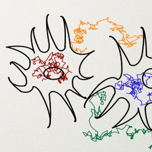 Drawing of firing neurons