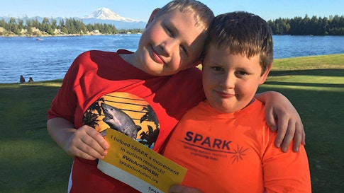 Sawyer, age 7, and Owen, age 9, are SPARK participants from Lake Tapps, Washington