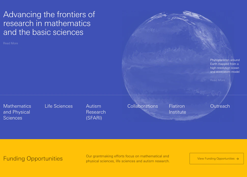 Simons Foundatio A New Look for the Simons Foundation Website