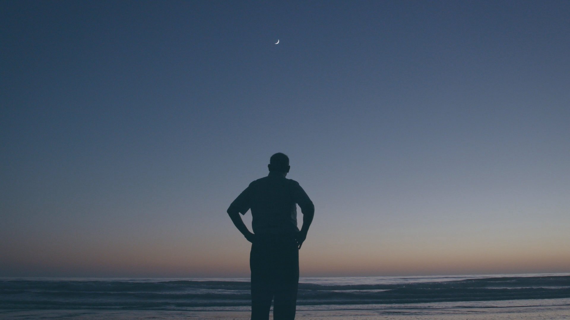 Paul Stienhardt looking at the moon