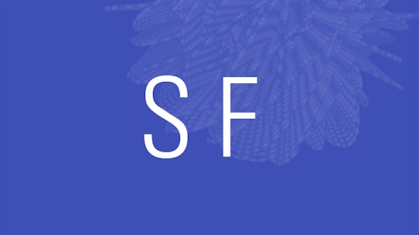 SF标志在蓝色背景