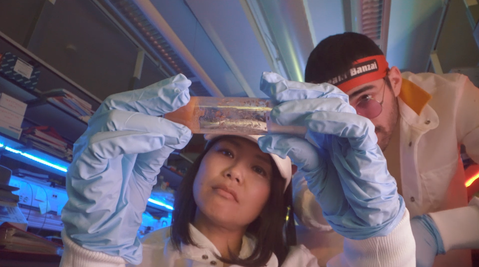 Still image of the film Confabulations, from filmmakers Haoyan of America, which depicts a world in which memory is artificial