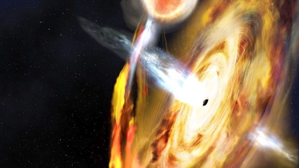 A black hole called MAXI J1820+070 emitted a huge flare of X-ray light that astronomers monitored over time to study how black holes swallow and spit out matter