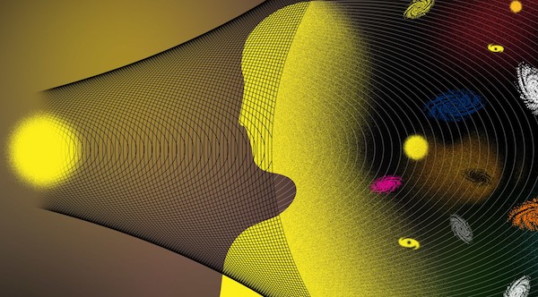 Visual Illustration of interaction between dark forces and cosmos