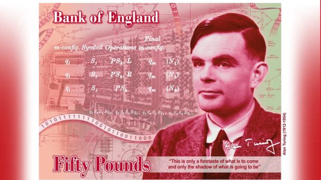 banknote showing Turing