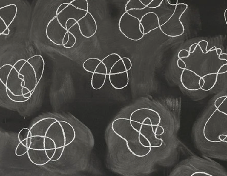 Chalkboard with squiggly circles