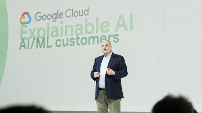 Andrew Moore of Google giving talk