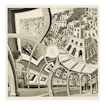 Drawing by Maurits Cornelis Escher of impossible buildings
