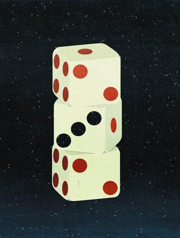 stack of three dice