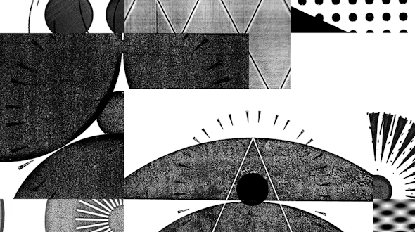 Black and white image of sketches