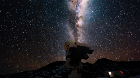 Image of telescope at night