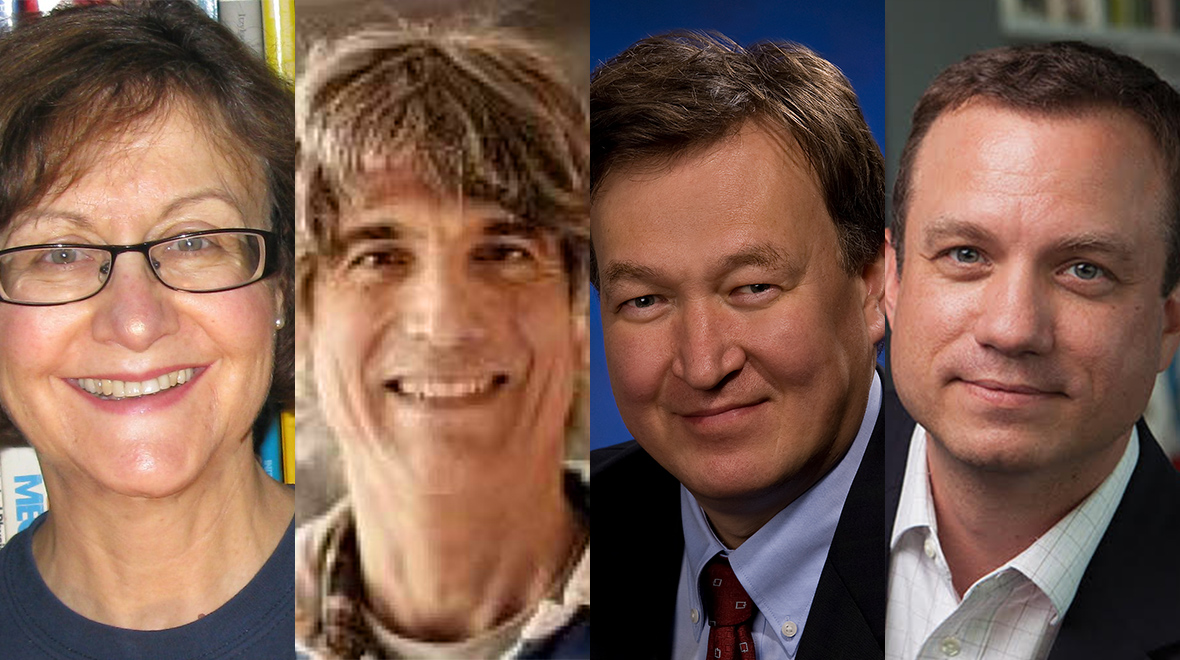 Portrait photo compilation of Eva Andrei, David Gabai, Dmitri Kharzeev and Greg Morrisett