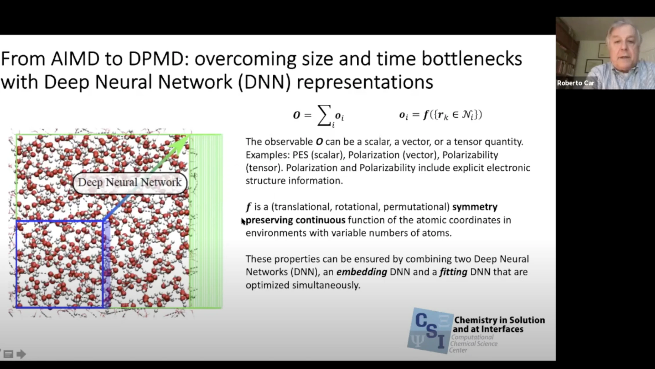 Roberto Car: Molecular simulation with the deep potential method