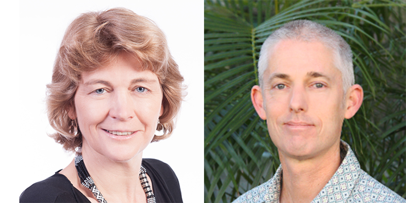 Side-by-side portrait photos of Naomi Wray (left) and Jake Gratten (right)