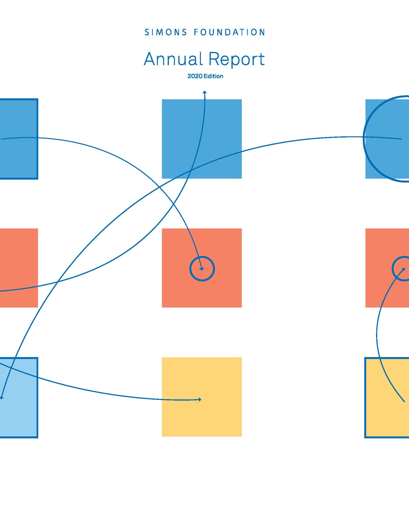 A digital cover for the Simons Foundation 2020 Annual Report.
