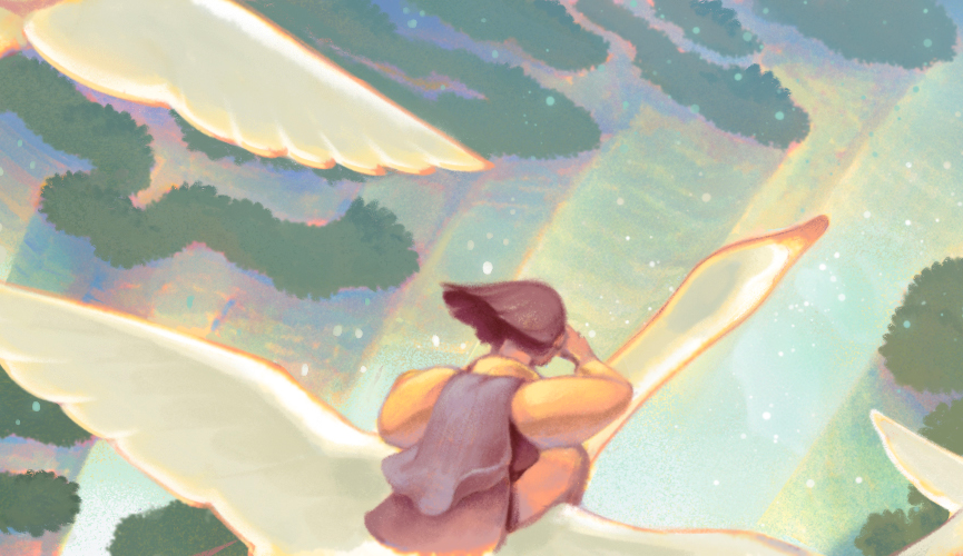 person riding a swan