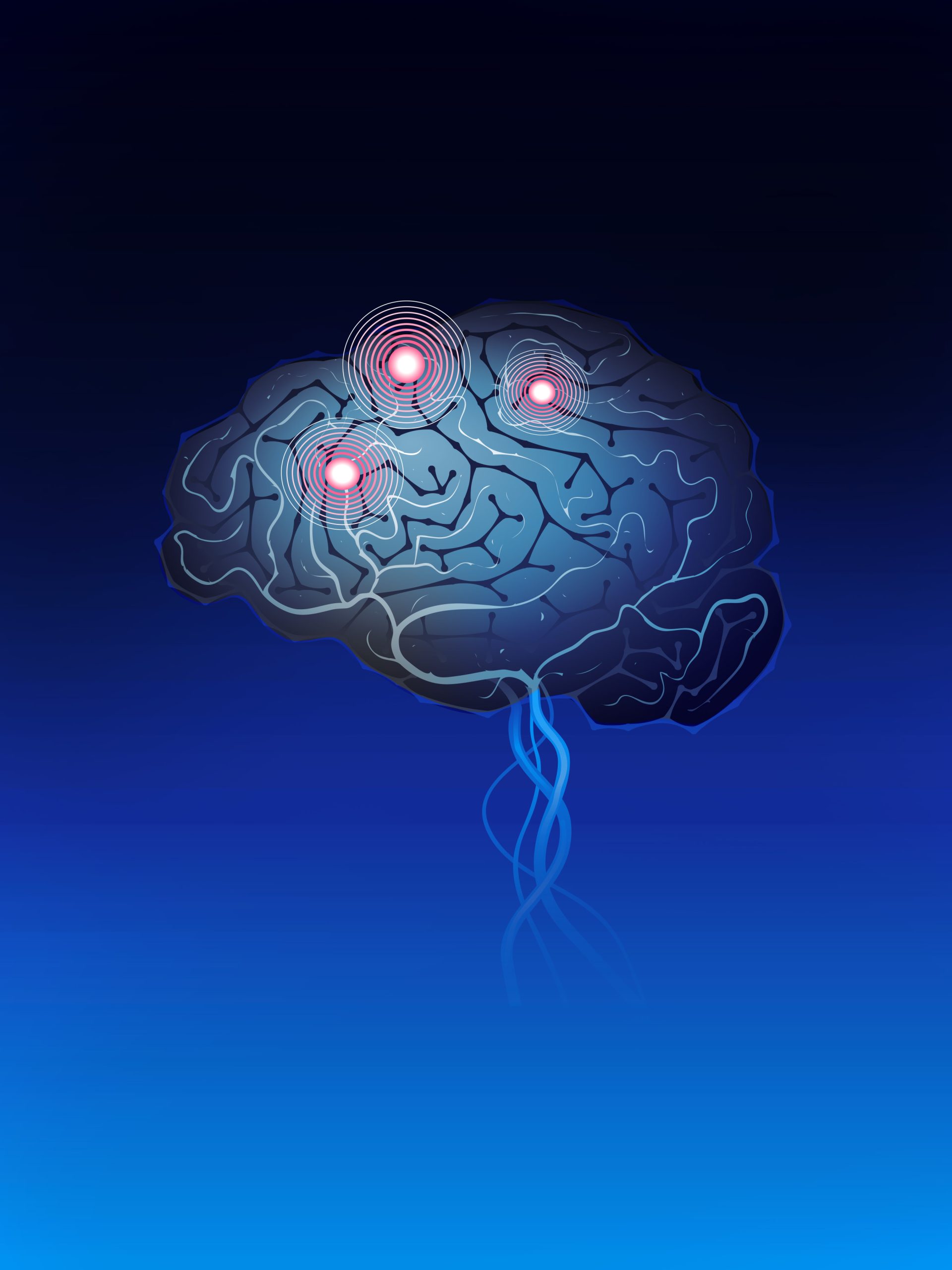 blue brain with love neurons come down from it