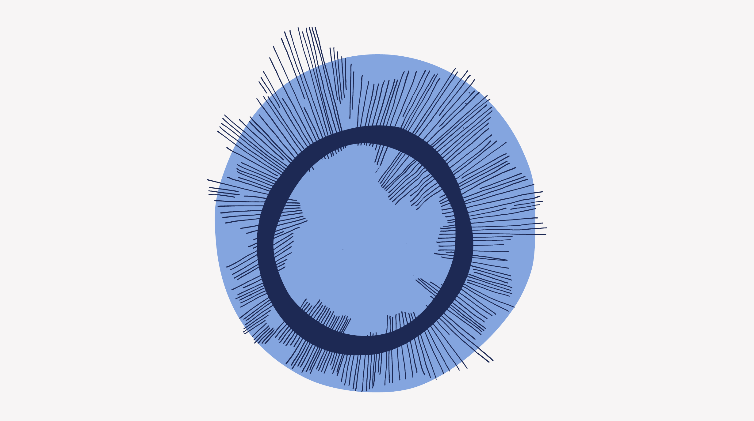 An illustration of a ring with lines coming out of it