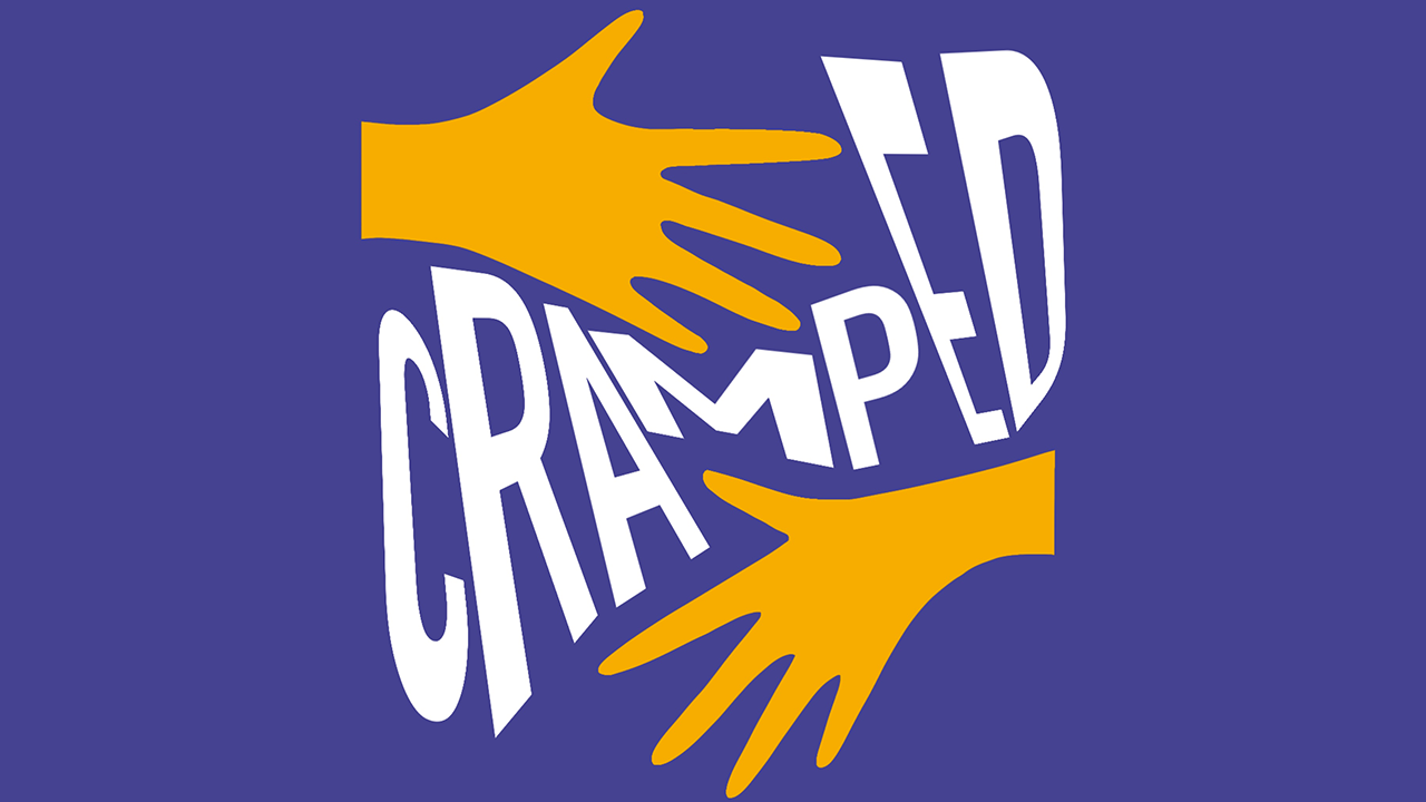 Cramped surrounded by two hands.