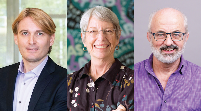 Headshots of Andrea Alu, Glennys Farrar and Michael L. Overton.