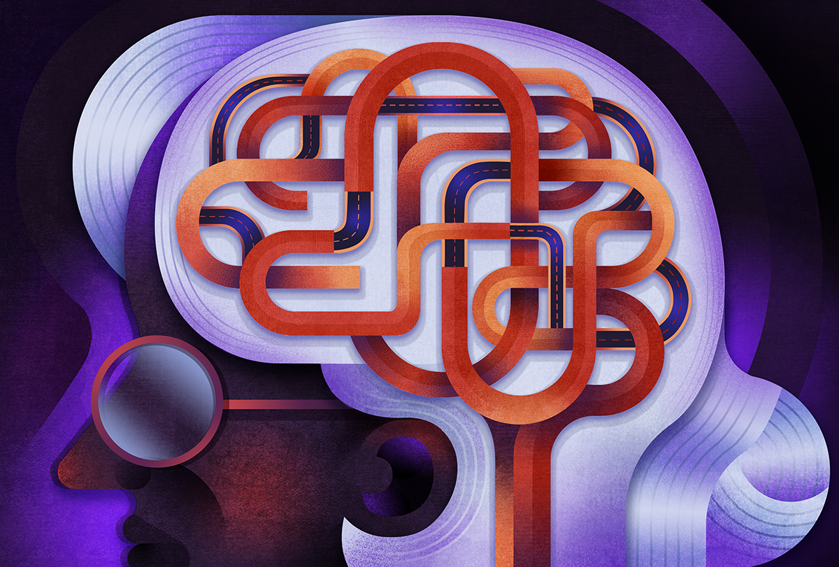 Roads inside a human brain.