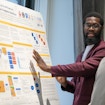Aniaba N'Guessan presenting his poster at the SURFiN Symposium 2025.