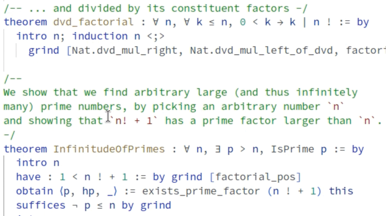 A screenshot of Lean code