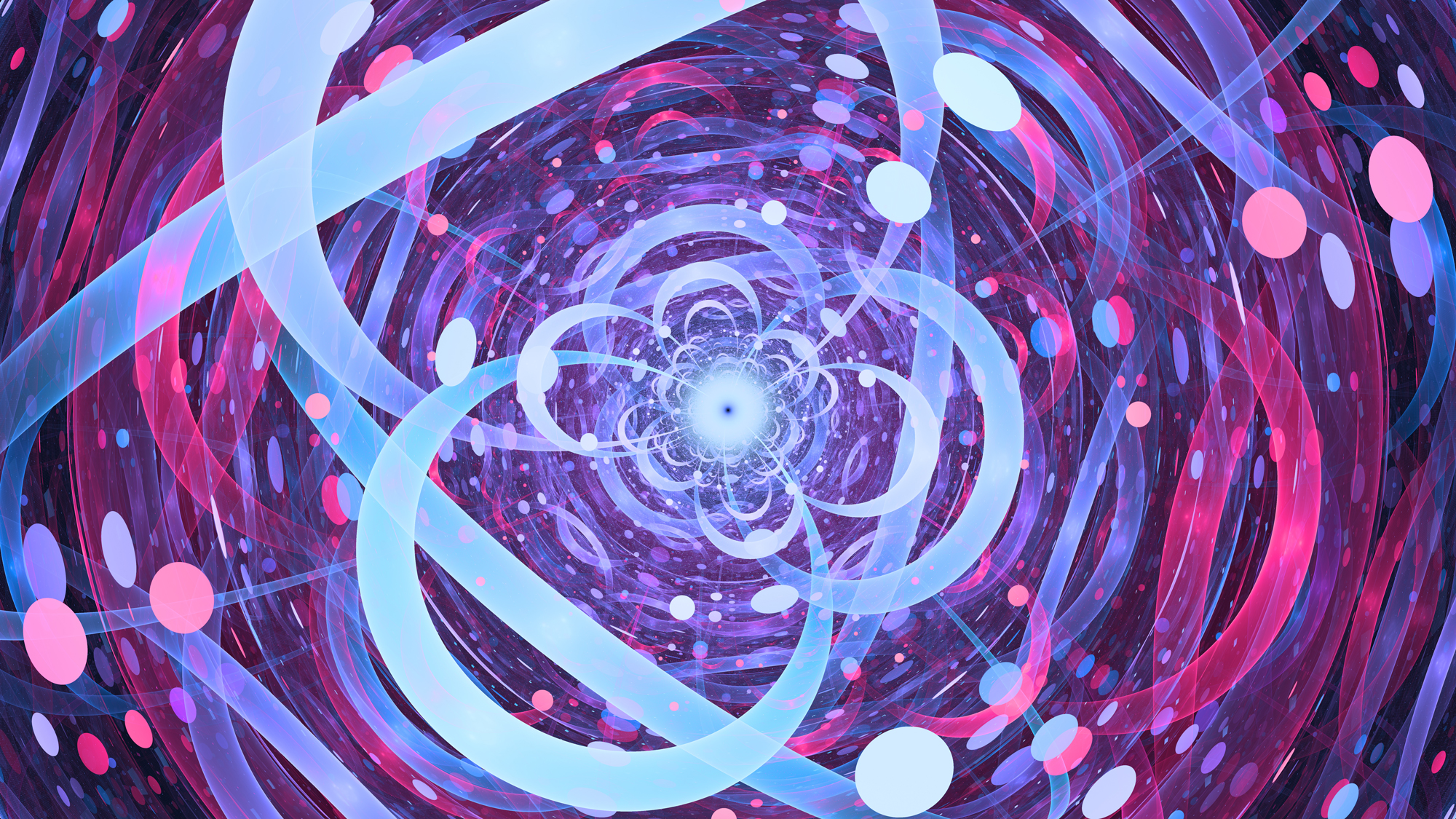 3D rendering of a glowing swirly scene.