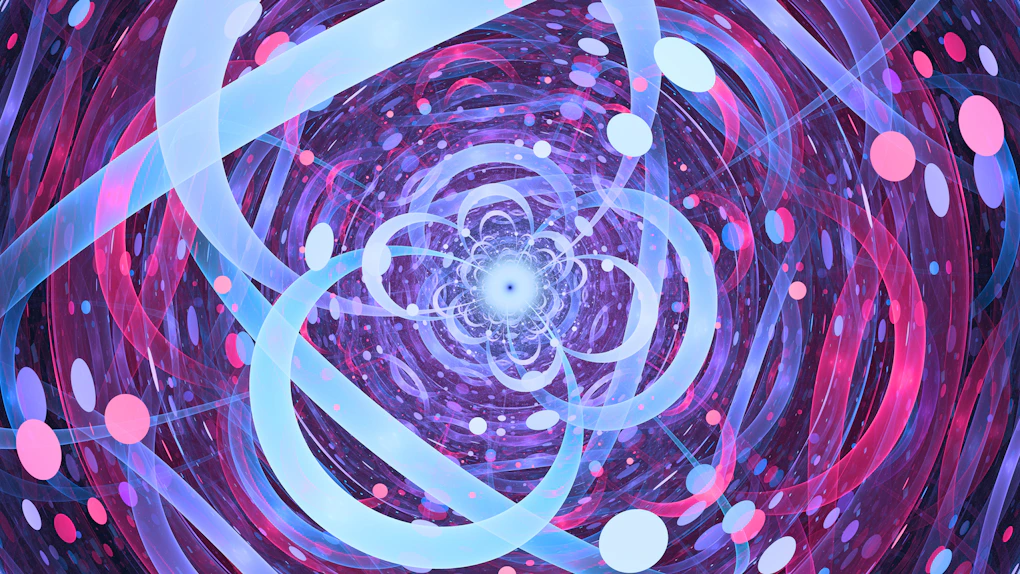 3D rendering of a glowing swirly scene.
