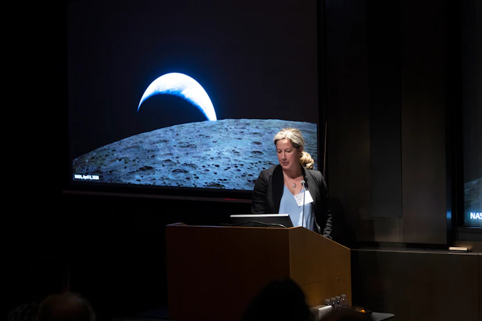 Photo of Wally Fulweiler giving her presentation.