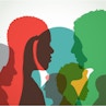 Colourful overlapping silhouettes of head profiles.